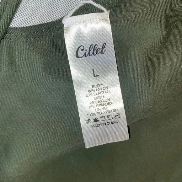 Cillet one piece swimsuit olive green Size Large NWT - Picture 7 of 7